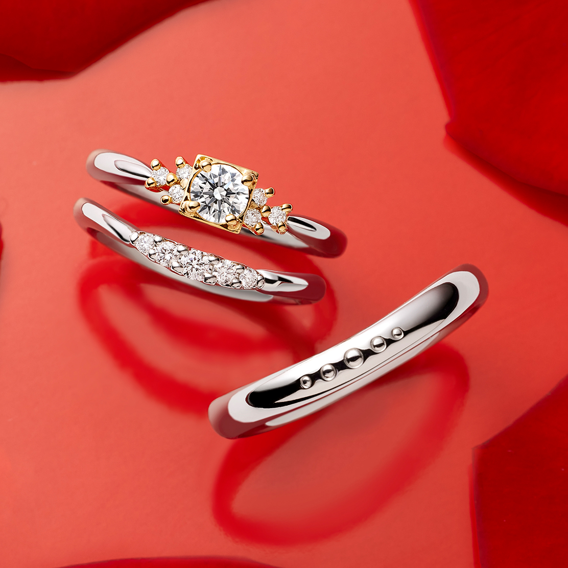 婚約指輪：stella / 結婚指輪：jasmine